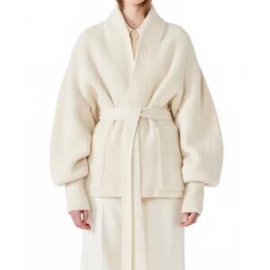 NEW SA SU PHI gemma english ribbed cardigan jacket in ivory